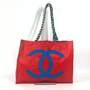 CHANEL Bicolor Big Coco CC CC Mark Chain Bag Tote Bag Shoulder Bag